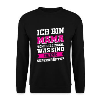 Mutter Mama Drillinge Liebe - Unisex Pullover - Schwarz - Vorne - Alina (178cm) & Michal (187cm)