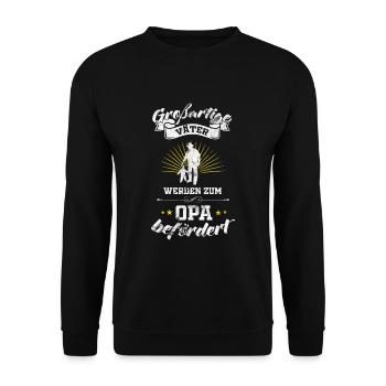 Vater Opa Enkel Enkelkind - Unisex Pullover - Schwarz - Vorne - Alina (178cm) & Michal (187cm)