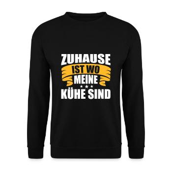 Landwirt Bauer Kühe - Unisex Pullover - Schwarz - Vorne - Alina (178cm) & Michal (187cm)