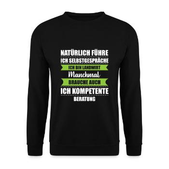 Landwirt Bauer - Unisex Pullover - Schwarz - Vorne - Alina (178cm) & Michal (187cm)