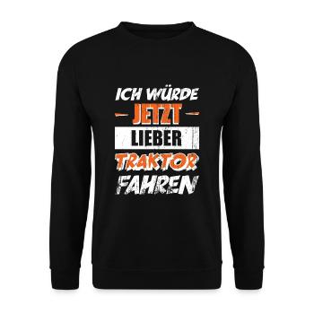 Landwirt Landwirtschaft Bauer Traktor - Unisex Pullover - Schwarz - Vorne - Alina (178cm) & Michal (187cm)