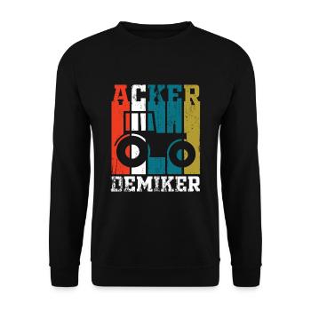 Landwirt Acker - Unisex Pullover - Schwarz - Vorne - Alina (178cm) & Michal (187cm)