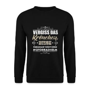 Motorrad Frau - Unisex Pullover - Schwarz - Vorne - Alina (178cm) & Michal (187cm)
