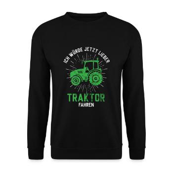 Landwirt Bauer Traktor Fahren Geschenkidee - Unisex Pullover - Schwarz - Vorne - Alina (178cm) & Michal (187cm)