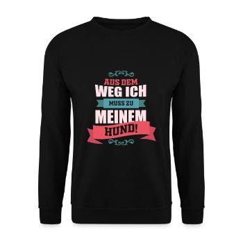 Hund - Unisex Pullover - Schwarz - Vorne - Alina (178cm) & Michal (187cm)