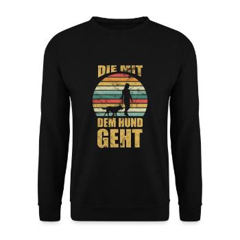 Hund Frau - Unisex Pullover - Schwarz - Vorne - Alina (178cm) & Michal (187cm)
