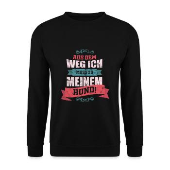 Hund Hundeliebe - Unisex Pullover - Schwarz - Vorne - Alina (178cm) & Michal (187cm)