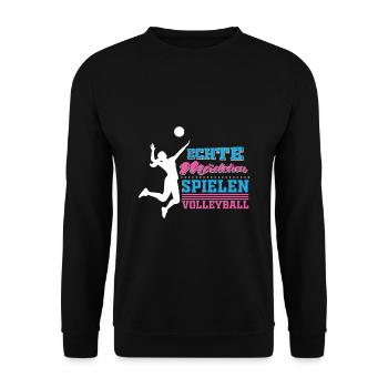 Volleyball girl - Unisex Sweatshirt - black - Front - Alina (178cm) & Michal (187cm)