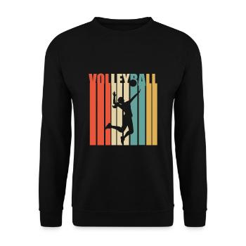 Volleyball Retro - Unisex Pullover - Schwarz - Vorne - Alina (178cm) & Michal (187cm)