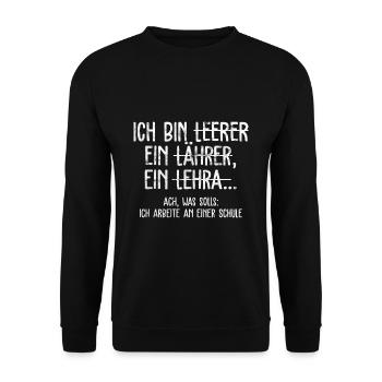 Lehrer Deutsch witziges Geschenk - Unisex Pullover - Schwarz - Vorne - Alina (178cm) & Michal (187cm)