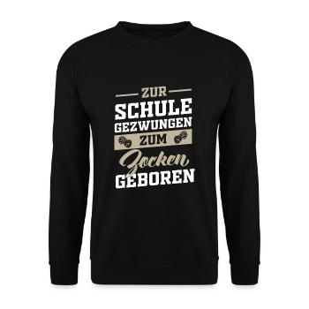 Gamer Schule Schüler - Unisex Pullover - Schwarz - Vorne - Alina (178cm) & Michal (187cm)