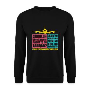 Travel Traveling Traveling - Unisex Sweatshirt - black - Front - Alina (178cm) & Michal (187cm)
