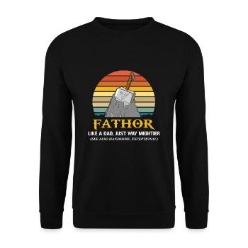 Birthday Father Father's Day factor gift idea - Unisex Sweatshirt - black - Front - Alina (178cm) & Michal (187cm)