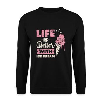 Summer sun ice cream Ice Cream - Unisex Sweatshirt - black - Front - Alina (178cm) & Michal (187cm)