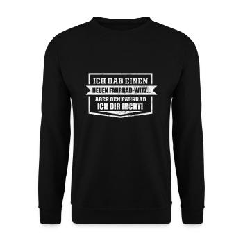 Fahrrad Witz - Unisex Pullover - Schwarz - Vorne - Alina (178cm) & Michal (187cm)