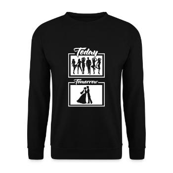 Bachelor party JGA celebration - Unisex Sweatshirt - black - Front - Alina (178cm) & Michal (187cm)