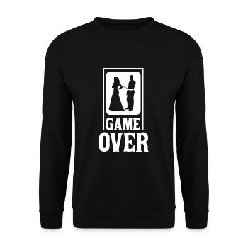 Game Over Bachelor Party JGA - Unisex Sweatshirt - black - Front - Alina (178cm) & Michal (187cm)