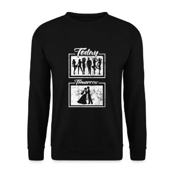 JGA - guys men - Unisex Sweatshirt - black - Front - Alina (178cm) & Michal (187cm)