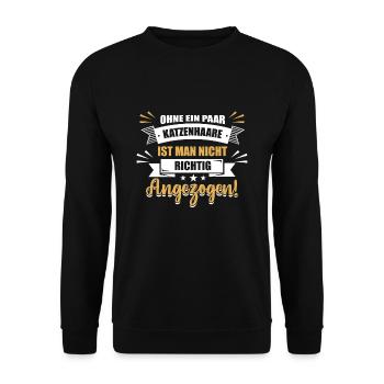 Katzen Katze Katzenhaare - Unisex Pullover - Schwarz - Vorne - Alina (178cm) & Michal (187cm)