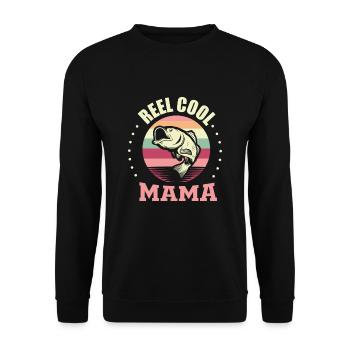 Pêcheur Pêcheur Pêcheur Maman - Sweat-shirt Unisexe - noir - Devant - Alina (178cm) & Michal (187cm)