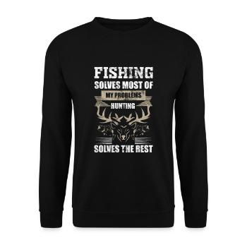 Pêche pêche chasse - Sweat-shirt Unisexe - noir - Devant - Alina (178cm) & Michal (187cm)