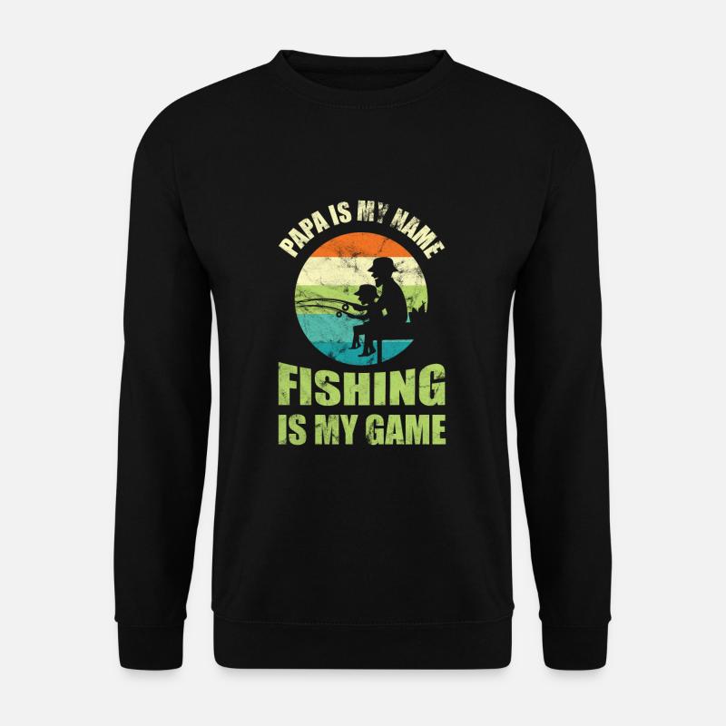 Angeln Angler Fischen Hobby - Unisex Pullover - Schwarz