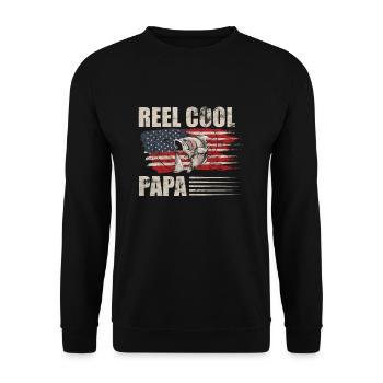 Fishing Dad Gift - Unisex Sweatshirt - black - Front - Alina (178cm) & Michal (187cm)