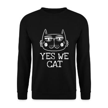 Chat chat - des phrases drôles - Sweat-shirt Unisexe - noir - Devant - Alina (178cm) & Michal (187cm)