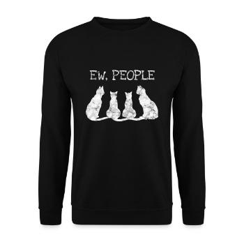 Chat chat minou cadeau - Sweat-shirt Unisexe - noir - Devant - Alina (178cm) & Michal (187cm)