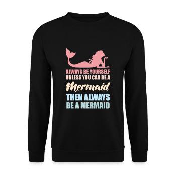 Meerjungfrau Meerjungfrauen Geschenk - Unisex Pullover - Schwarz - Vorne - Alina (178cm) & Michal (187cm)