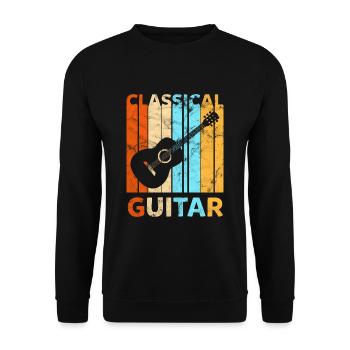 Klassische Gitarre - Unisex Pullover - Schwarz - Vorne - Alina (178cm) & Michal (187cm)