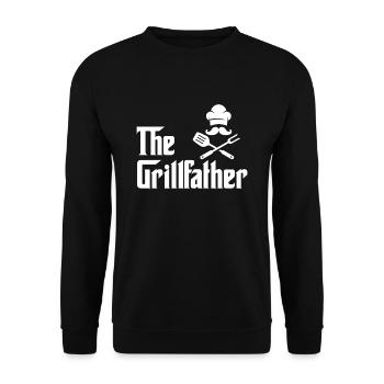 Grill Grillen The Grillfather Vater Geschenk - Unisex Sweatshirt - black - Front - Alina (178cm) & Michal (187cm)