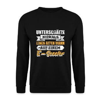eScooter Roller witzige Sprüche Geschenk - Unisex Pullover - Schwarz - Vorne - Alina (178cm) & Michal (187cm)