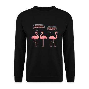 Chemise rigolote Flamingo - Sweat-shirt Unisexe - noir - Devant - Alina (178cm) & Michal (187cm)