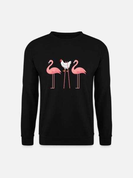 Flamingo Huhn lustige Geschenkidee - Unisex Pullover - Schwarz