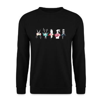 Passion de coiffeur - Sweat-shirt Unisexe - noir - Devant - Alina (178cm) & Michal (187cm)