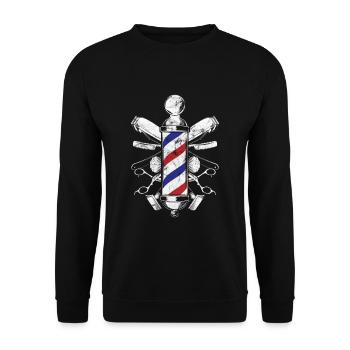 Barber Friseur Haare - Unisex Pullover - Schwarz - Vorne - Alina (178cm) & Michal (187cm)