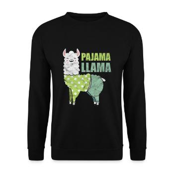 Alpaca Pajama Llama - Unisex Sweatshirt - black - Front - Alina (178cm) & Michal (187cm)