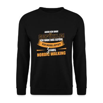 Énonciations drôles Nordic Walking - Sweat-shirt Unisexe - noir - Devant - Alina (178cm) & Michal (187cm)