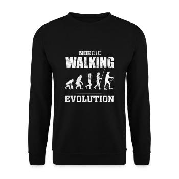 Nordic walking cardio - Unisex Sweatshirt - black - Front - Alina (178cm) & Michal (187cm)