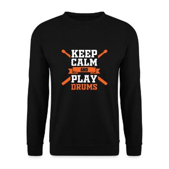 Drummer Drummer Musician Drummer - Unisex Sweatshirt - black - Front - Alina (178cm) & Michal (187cm)