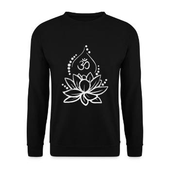 Yoga Entspannung - Unisex Pullover - Schwarz - Vorne - Alina (178cm) & Michal (187cm)