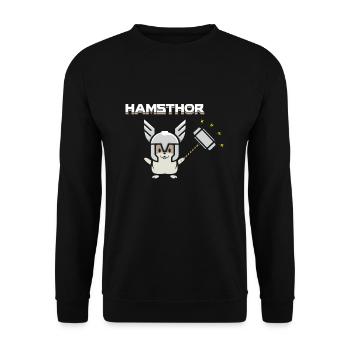Hamster - Hamsthor lustige Geschenkidee - Unisex Pullover - Schwarz - Vorne - Alina (178cm) & Michal (187cm)
