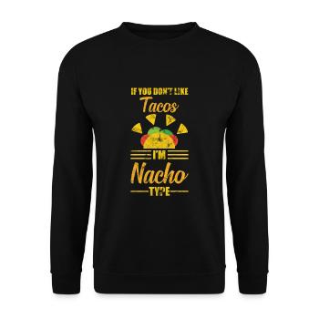 Tacos Nachos Geschenk - Unisex Pullover - Schwarz - Vorne - Alina (178cm) & Michal (187cm)