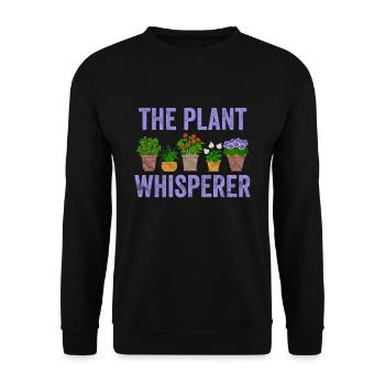 The plant whisperer - Unisex Sweatshirt - black - Front - Alina (178cm) & Michal (187cm)
