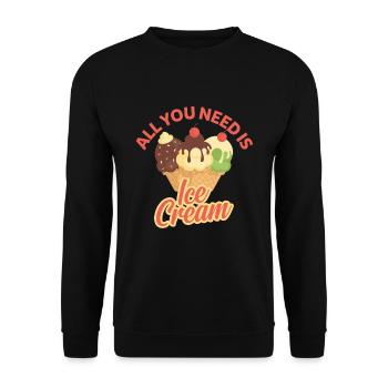 crème glacée - Sweat-shirt Unisexe - noir - Devant - Alina (178cm) & Michal (187cm)