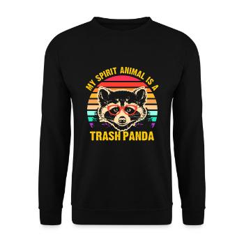 Raccoon Trash Panda - Unisex Sweatshirt - black - Front - Alina (178cm) & Michal (187cm)