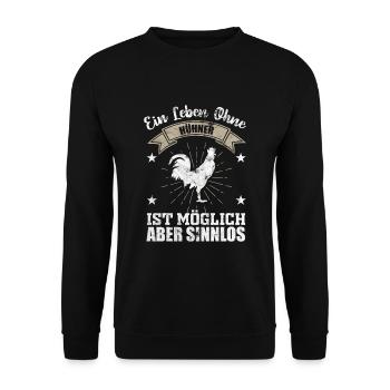 chicken - Unisex Sweatshirt - black - Front - Alina (178cm) & Michal (187cm)