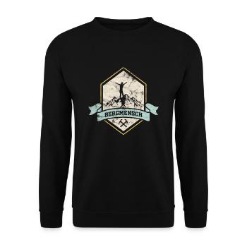 Bergsteigen Klettern Bergmensch - Unisex Pullover - Schwarz - Vorne - Alina (178cm) & Michal (187cm)