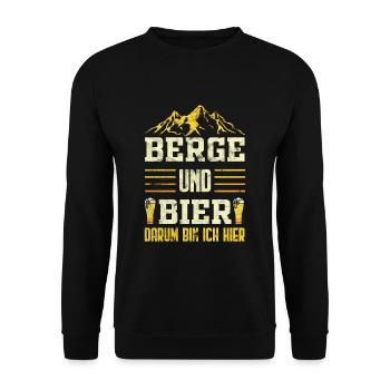 Bergsteigen Klettern Bier - Unisex Pullover - Schwarz - Vorne - Alina (178cm) & Michal (187cm)